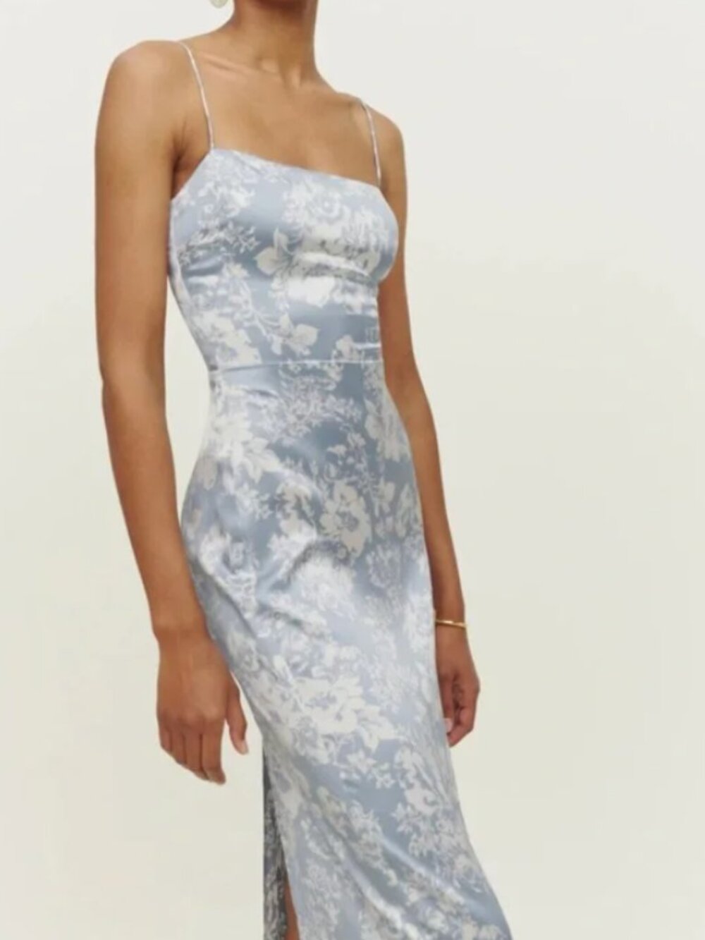 Reformation Frankie Silk Dress Blue Idyllic size 2